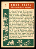 1959 Topps Baseball #001 Ford Frick Commissioner EX-MT 540197