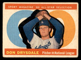 1960 Topps Baseball #570 Don Drysdale A.S. Dodgers VG 540211