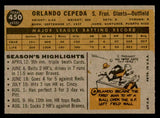 1960 Topps Baseball #450 Orlando Cepeda Giants EX-MT 540216