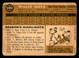 1960 Topps Baseball #200 Willie Mays Giants FR-GD 540234