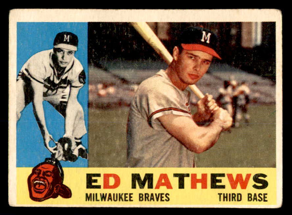 1960 Topps Baseball #420 Eddie Mathews Braves VG 540240