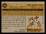 1960 Topps Baseball #136 Jim Kaat Senators VG-EX 540242