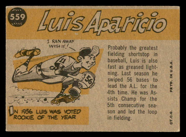 1960 Topps Baseball #559 Luis Aparicio A.S. White Sox EX 540255