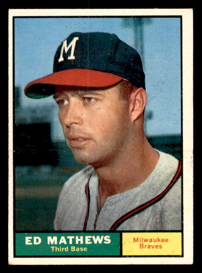 1961 Topps Baseball #120 Eddie Mathews Braves EX 540280