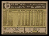 1961 Topps Baseball #120 Eddie Mathews Braves EX 540280