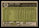 1961 Topps Baseball #540 Jackie Jensen Red Sox VG 540293