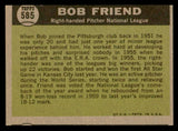 1961 Topps Baseball #585 Bob Friend A.S. Pirates GD-VG 540295