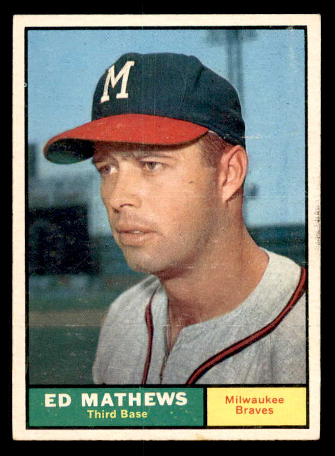 1961 Topps Baseball #120 Eddie Mathews Braves EX 540317