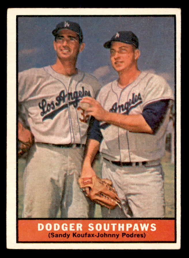1961 Topps Baseball #207 Sandy Koufax Johnny Podres EX 540318
