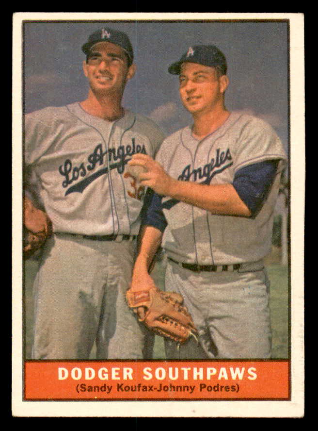 1961 Topps Baseball #207 Sandy Koufax Johnny Podres EX 540319