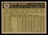 1961 Topps Baseball #443 Duke Snider Dodgers EX 540338