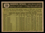 1961 Topps Baseball #200 Warren Spahn Braves VG-EX 540345