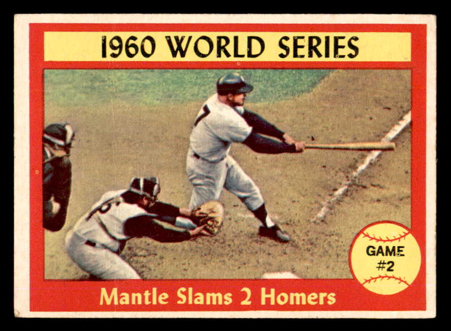1961 Topps Baseball #307 World Series Game 2 Mickey Mantle GD-VG 540355