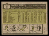 1961 Topps Baseball #002 Roger Maris Yankees VG 540364