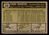 1961 Topps Baseball #360 Frank Robinson Reds VG 540376