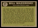 1961 Topps Baseball #571 Bill Mazeroski A.S. Pirates EX-MT 540379