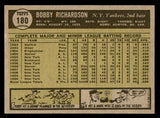 1961 Topps Baseball #180 Bobby Richardson Yankees EX-MT 540385