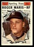 1961 Topps Baseball #576 Roger Maris A.S. Yankees EX 540409