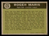 1961 Topps Baseball #576 Roger Maris A.S. Yankees EX 540410