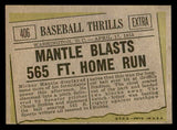 1961 Topps Baseball #406 Mickey Mantle IA Yankees EX 540411