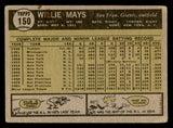 1961 Topps Baseball #150 Willie Mays Giants GD-VG 540418