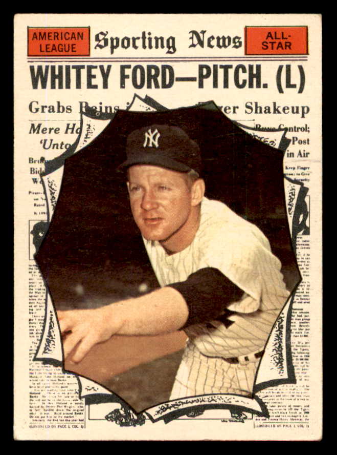 1961 Topps Baseball #586 Whitey Ford A.S. Yankees VG 540420