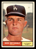 1961 Topps Baseball #260 Don Drysdale Dodgers VG 540430