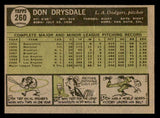 1961 Topps Baseball #260 Don Drysdale Dodgers VG-EX 540432