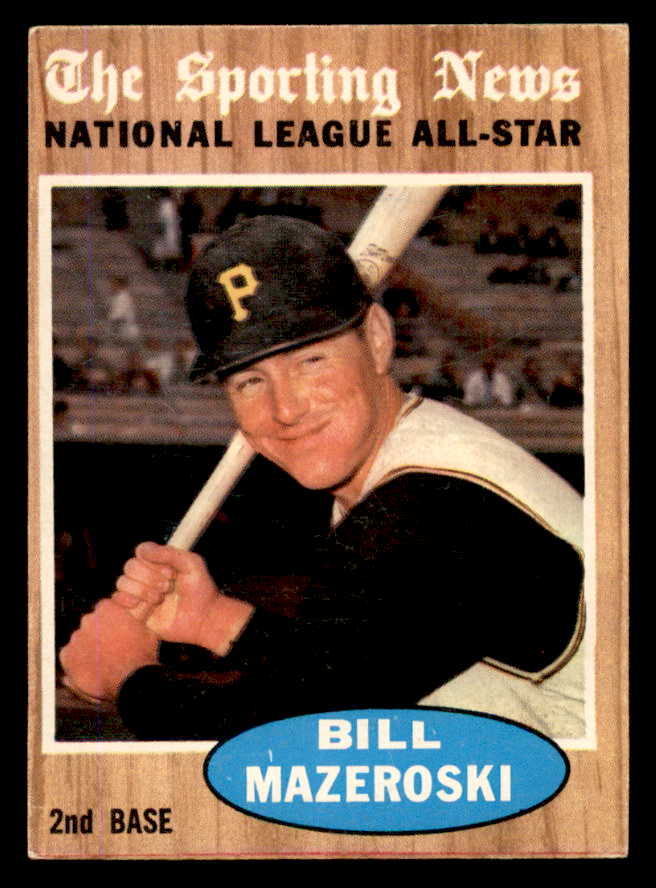 1962 Topps Baseball #391 Bill Mazeroski A.S. Pirates EX 540449