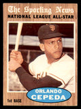 1962 Topps Baseball #390 Orlando Cepeda A.S. Giants EX-MT 540460
