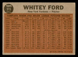1962 Topps Baseball #315 Whitey Ford IA Yankees VG-EX 540477