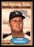 1962 Topps Baseball #398 Don Drysdale A.S. Dodgers EX+/EX-MT 540479
