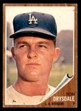 1962 Topps Baseball #340 Don Drysdale Dodgers VG 540480