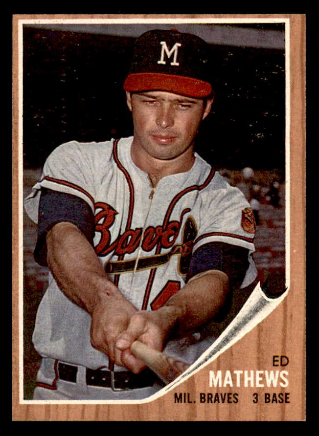 1962 Topps Baseball #030 Eddie Mathews Braves EX 540498