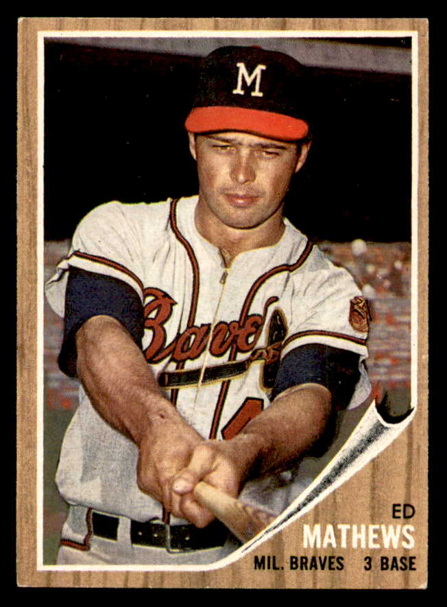 1962 Topps Baseball #030 Eddie Mathews Braves EX 540499
