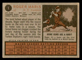 1962 Topps Baseball #001 Roger Maris Yankees VG-EX 540528
