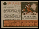 1962 Topps Baseball #001 Roger Maris Yankees EX+/EX-MT 540529