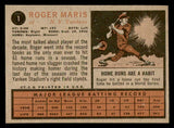 1962 Topps Baseball #001 Roger Maris Yankees VG-EX 540530