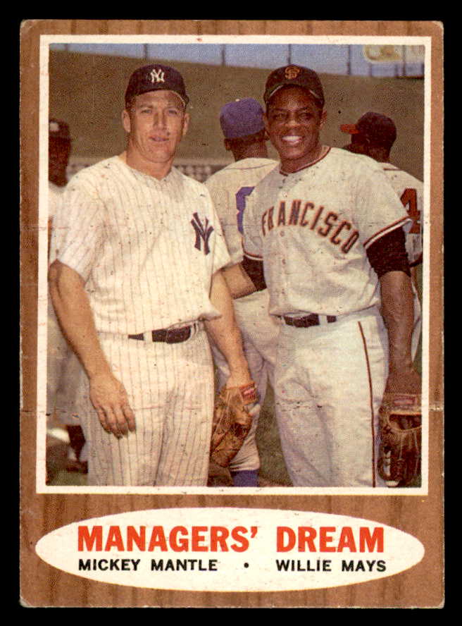 1962 Topps Baseball #018 Mickey Mantle Willie Mays VG-EX 540540