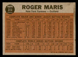 1962 Topps Baseball #313 Roger Maris IA Yankees VG-EX 540542