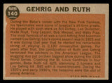 1962 Topps Baseball #140 Babe Ruth Lou Gehrig EX 540552