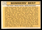 1963 Topps Baseball #173 Mickey Mantle Bobby Richardson EX 540566