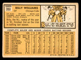 1963 Topps Baseball #353 Billy Williams Cubs FR-GD 540600