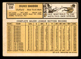 1963 Topps Baseball #550 Duke Snider Mets VG 540605
