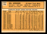 1963 Topps Baseball #245 Gil Hodges Mets EX 540608