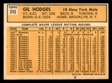 1963 Topps Baseball #245 Gil Hodges Mets EX+/EX-MT 540609