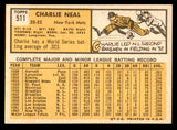 1963 Topps Baseball #511 Charlie Neal Mets EX-MT 540628
