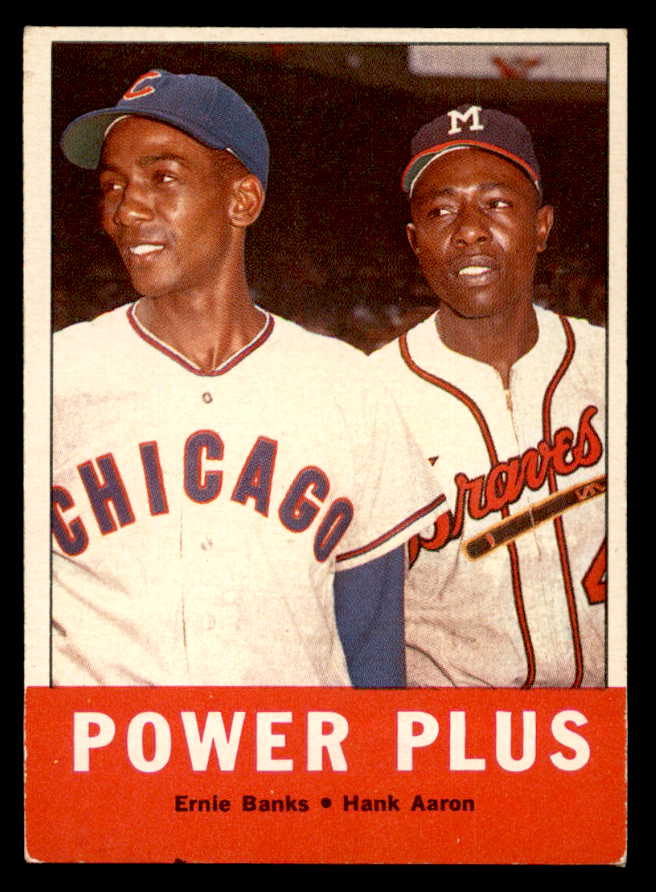 1963 Topps Baseball #242 Hank Aaron Ernie Banks EX 540649