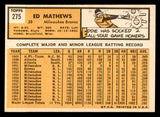 1963 Topps Baseball #275 Eddie Mathews Braves EX+/EX-MT 540656