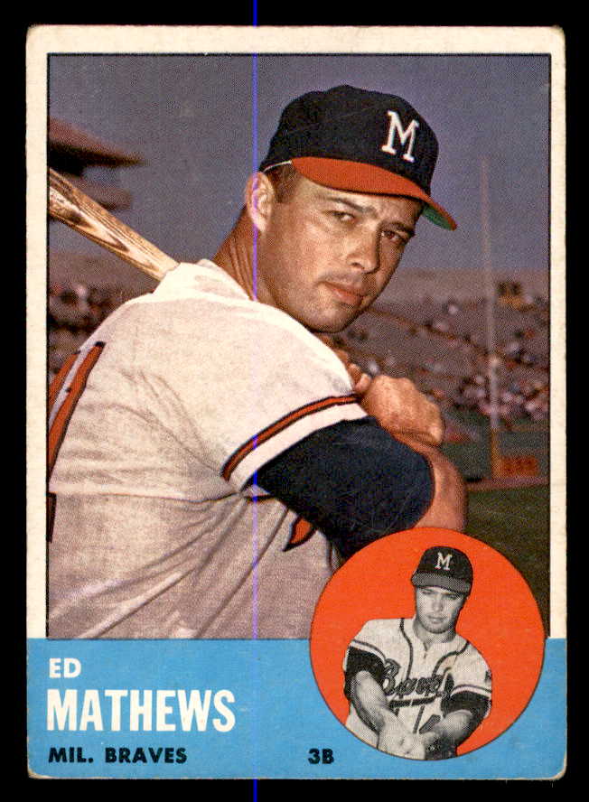 1963 Topps Baseball #275 Eddie Mathews Braves VG-EX 540657